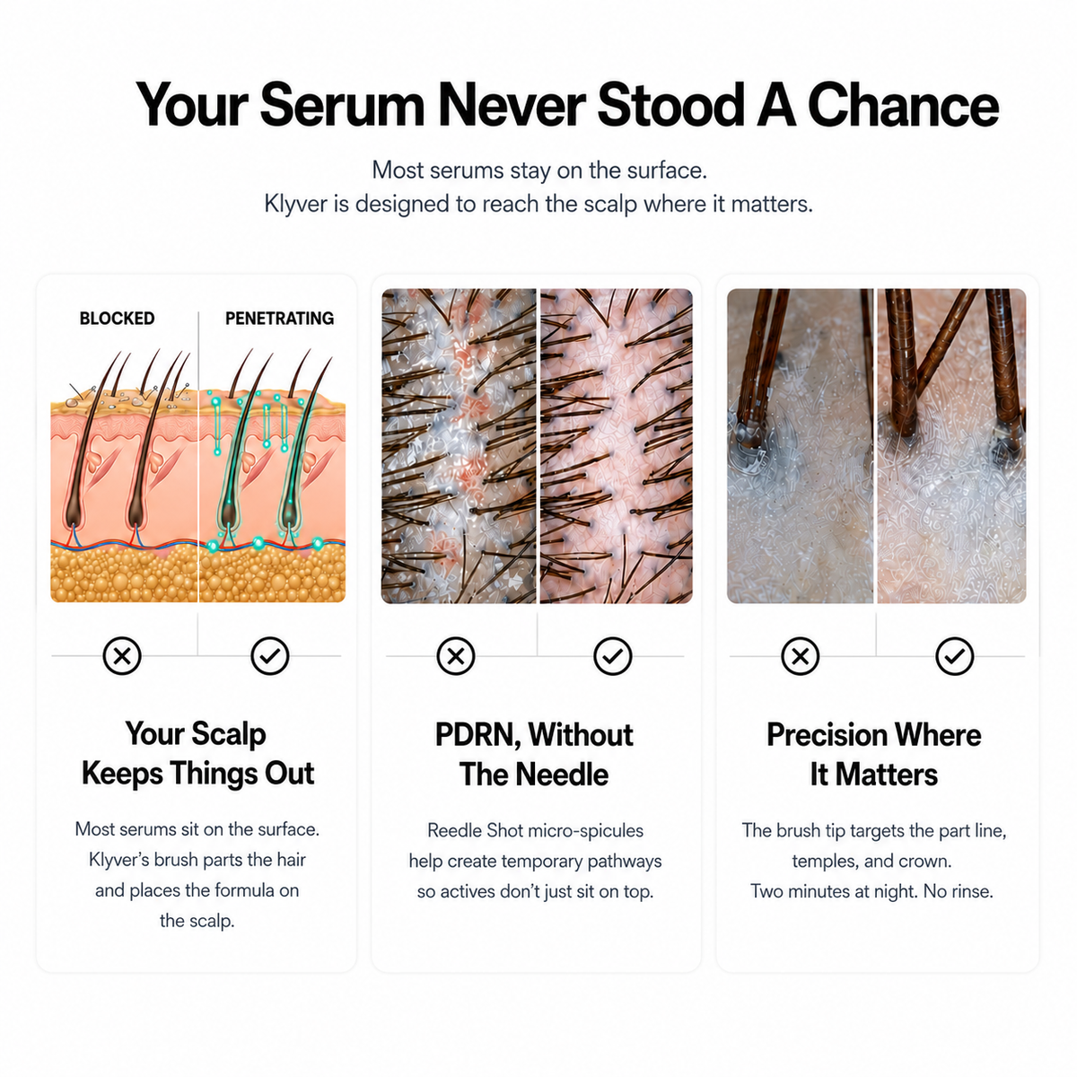 Korean Scalp Serum | Part-line brush, PDRN & fuller-looking roots