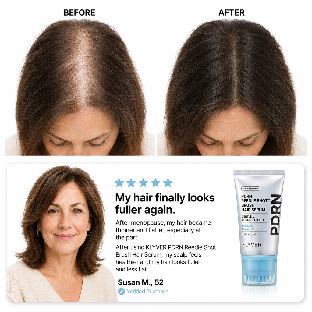 Korean Scalp Serum | Part-line brush, PDRN & fuller-looking roots