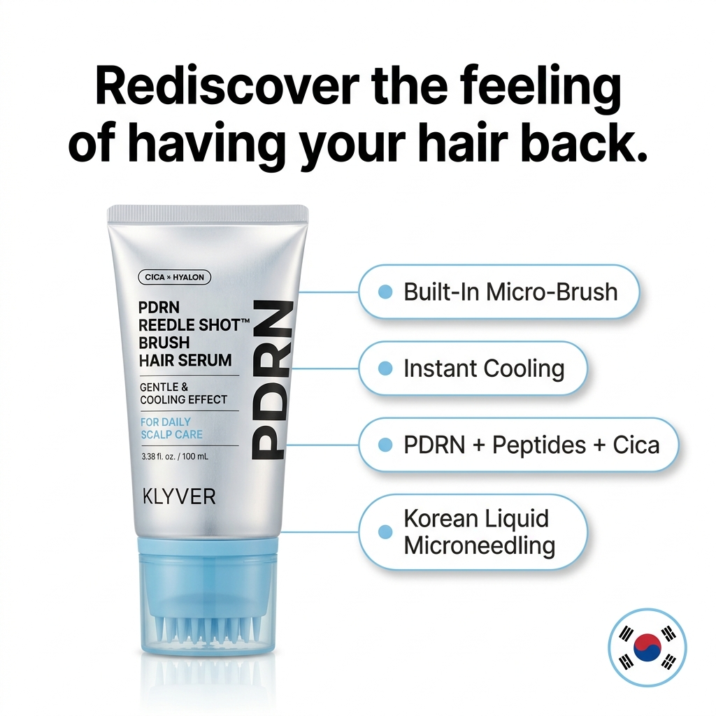 Korean Scalp Serum | Part-line brush, PDRN & fuller-looking roots