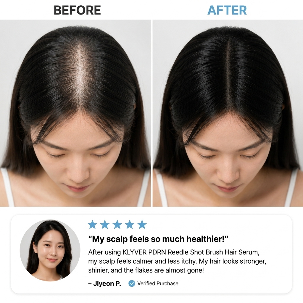 Korean Scalp Serum | Part-line brush, PDRN & fuller-looking roots