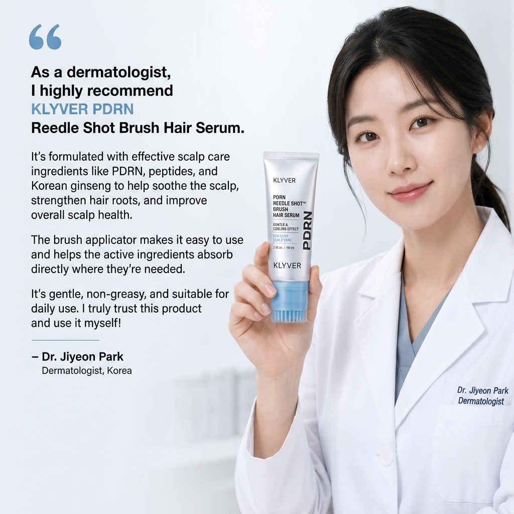 Korean Scalp Serum | Part-line brush, PDRN & fuller-looking roots
